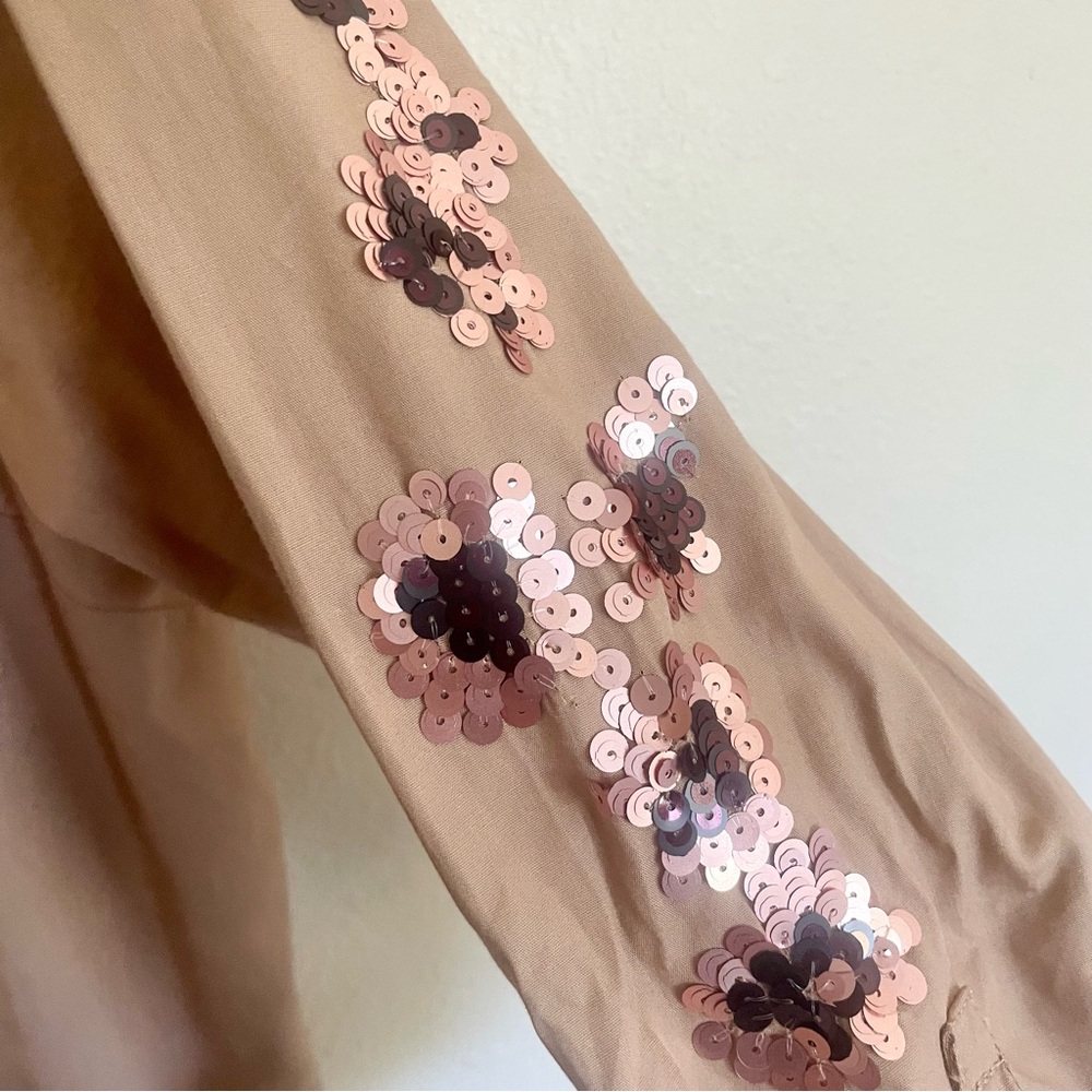 Anthropologie Maeve Bennet Sequin Button-Up Shirt - Picture 7 of 11